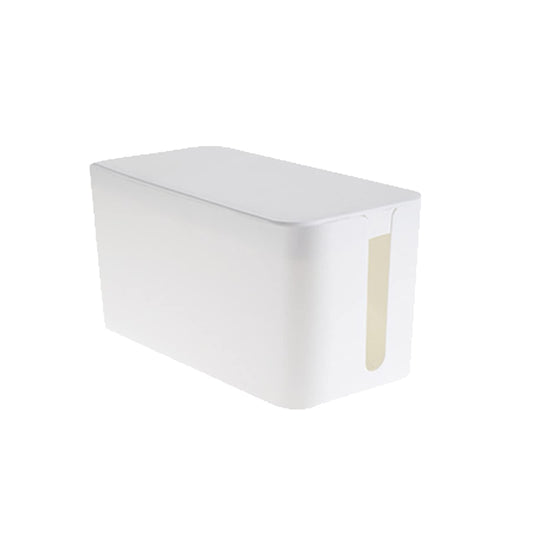 Cable Management Box,Cord Organizer Box for Home and Office System to Cover and Hide & Power Strips & Cords,Surge Protector (Small, White)