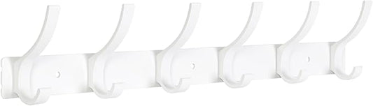 Optish Coat Rack Wall Mount, Coat Hook Wall Mount, Wall Hooks for Hanging, Hat Rack for Walls, Coats Hanger with 12 Hook, Towel Hooks for Bathrooms (1 Pack, White)