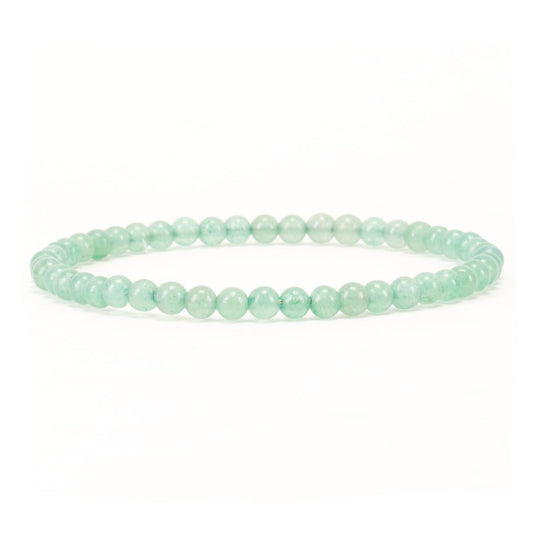 Cherry Tree Collection - Small, Medium, Large Sizes - Gemstone Beaded Bracelets For Women and Men - 4mm Round Beads (Green Aventurine, Medium)
