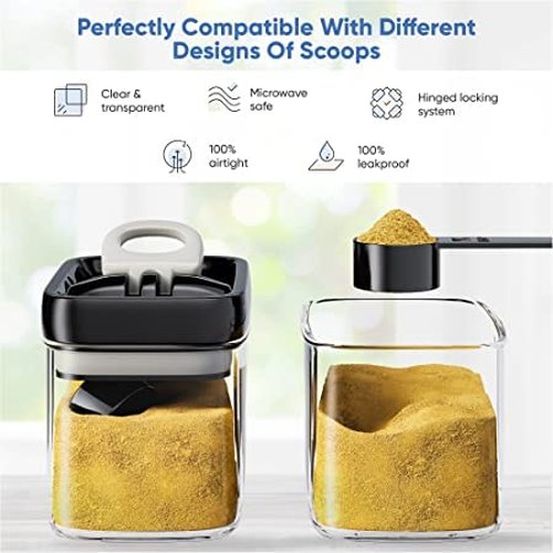 Chef's Path - Airtight Storage Boxes Set - 10 Labels and Markers - Kitchen and Pantry Storage - BPA Free - Plastic Storage Boxes with Upgraded Lids (6 Pieces - 1.5L)