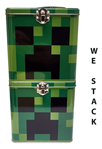 The Tin Box Company Minecraft XL Storage Tin with Handle, Minecraft
