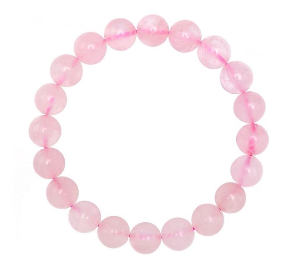 Adabele Real Natural Pink Rose Quartz Gemstone Beaded Bracelet 8.5 inch Stretch Chakra Healing Crystal Stone Jewelry Women Mom Gift (Unisex) GB8-D9