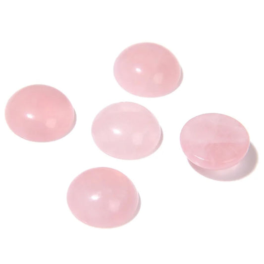 20pcs 10mm Natural Stone No Hole Rose Quartz Semicircle Smooth Cabochons Beads Healing Chakra Crystal Stone Bead for Jewelry Making Rings Earrings Necklace Bracelet DIY Crafts