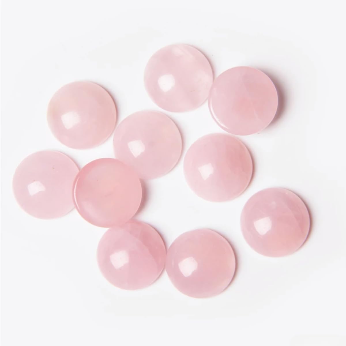 20pcs 4mm Natural Stone No Hole Rose Quartz Semicircle Smooth Cabochons Beads Healing Chakra Crystal Stone Bead for Jewelry Making Rings Earrings Necklace Bracelet DIY Crafts