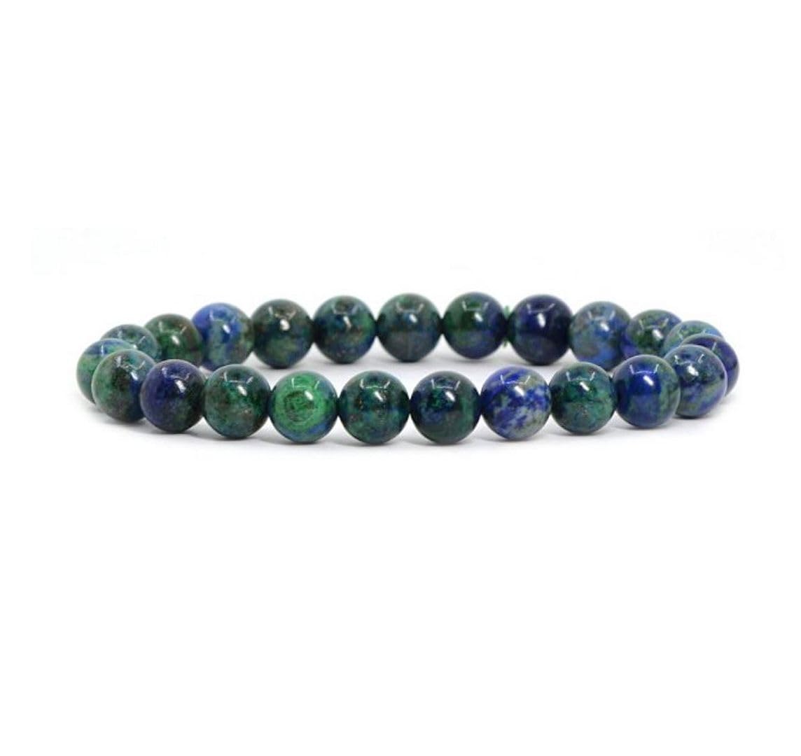 Adabele Real Natural Lapis Chrysocolla Bracelet 8 inch Stretch Gemstone Beaded Bracelet Chakra Healing Crystal Stone Jewelry Women Mom Gift (Unisex) GB8-C21