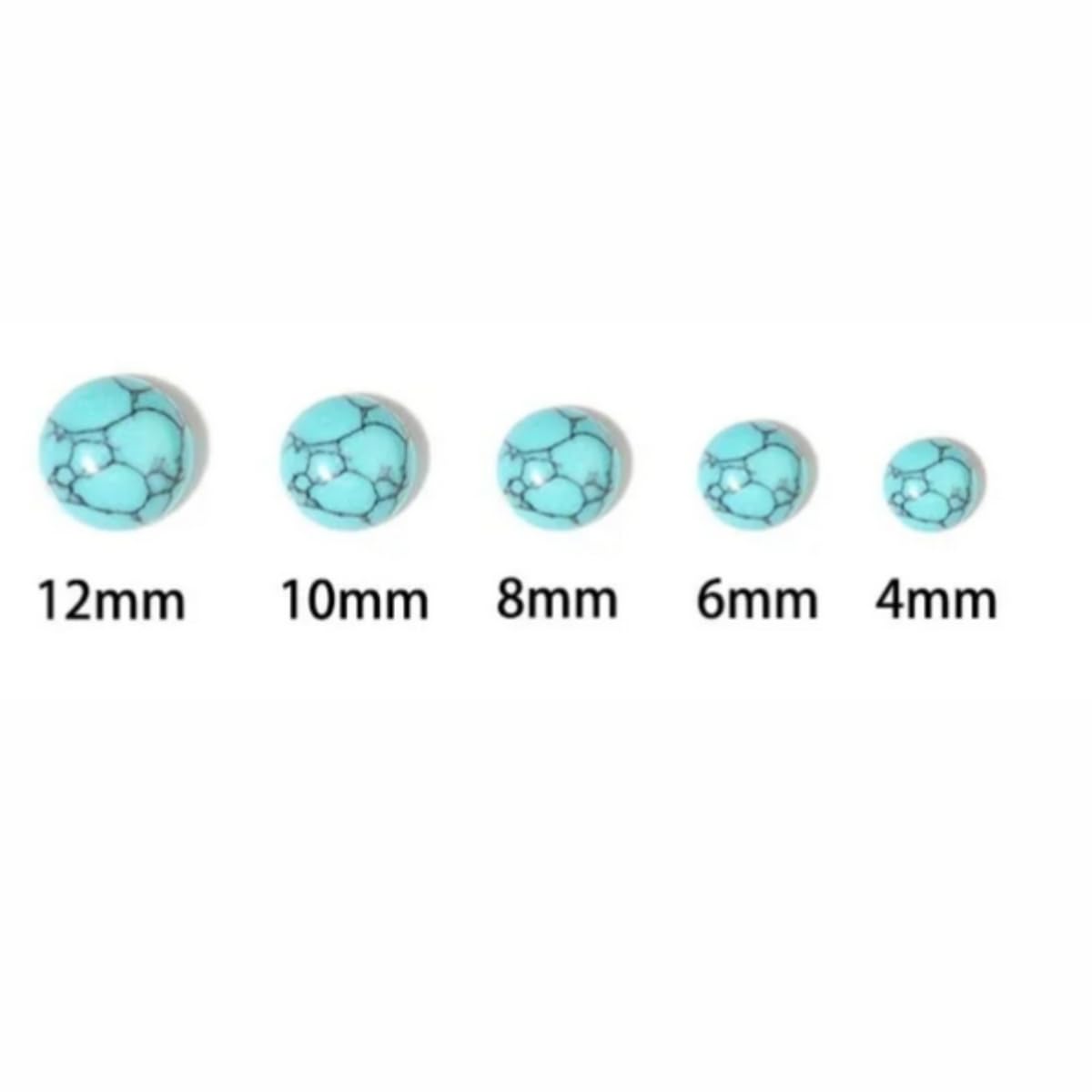20pcs 4mm Natural Stone No Hole Turquoise Semicircle Smooth Cabochons Beads Healing Chakra Crystal Stone Bead for Jewelry Making Rings Earrings Necklace Bracelet DIY Crafts