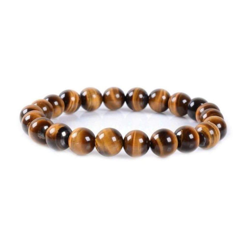 Adabele Real Natural Golden Yellow Tiger's Eye Bracelet 8 inch Stretch Gemstone Beaded Bracelet Chakra Healing Crystal Stone Jewelry Energy Quartz Rock GB8-C26