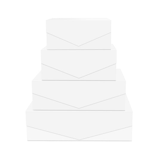 BLK&WH Magnetic Gift Boxes with Lids, Set of 4 White Presents Boxes Assorted Sizes for Birthday, Wedding, Valentines, Christmas, Party, Baby Showers (Matte White)