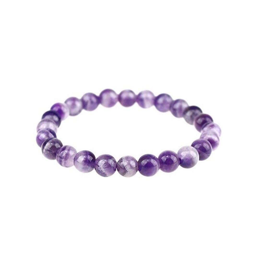 Adabele Real Natural Purple Amethyst Bracelet 8.5 inch Stretch Gemstone Beaded Bracelet Chakra Healing Crystal Stone Jewelry Women Mom Gift (Unisex) GB8-D16