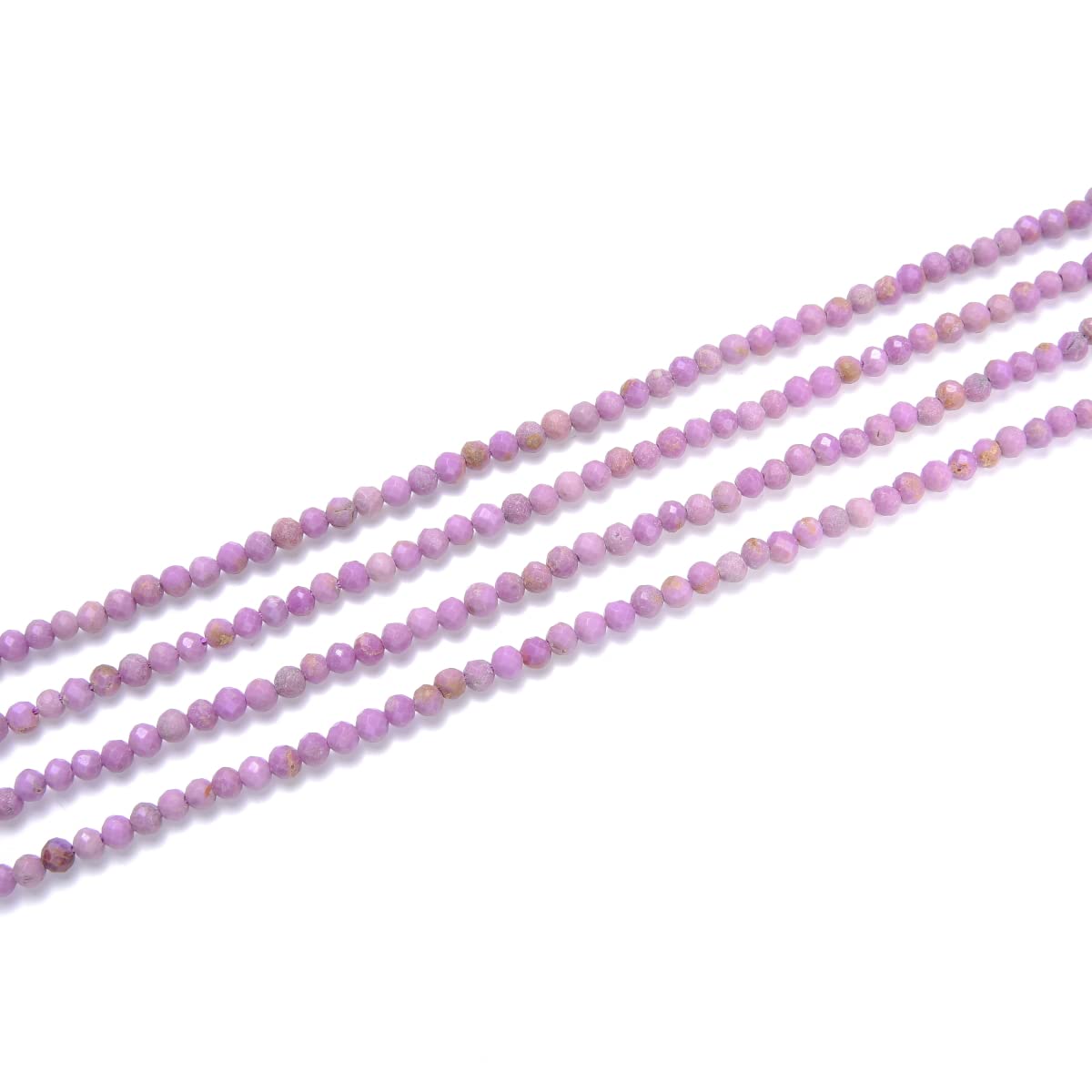 Adabele 15 Inch Natural Purple Phosphosiderite Healing Gemstone 4mm (0.16 Inch) Tiny Small Faceted Round Loose Beads Stone Spacer (100-110pcs) for Craft Jewelry Making GK4-25