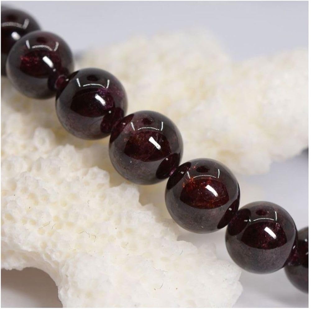 Adabele Real Natural Garnet Bracelet 7.5 inch Stretch Gemstone Beaded Bracelet Chakra Healing Crystal Stone Jewelry Women Mom Gift (Unisex) GB8-B8