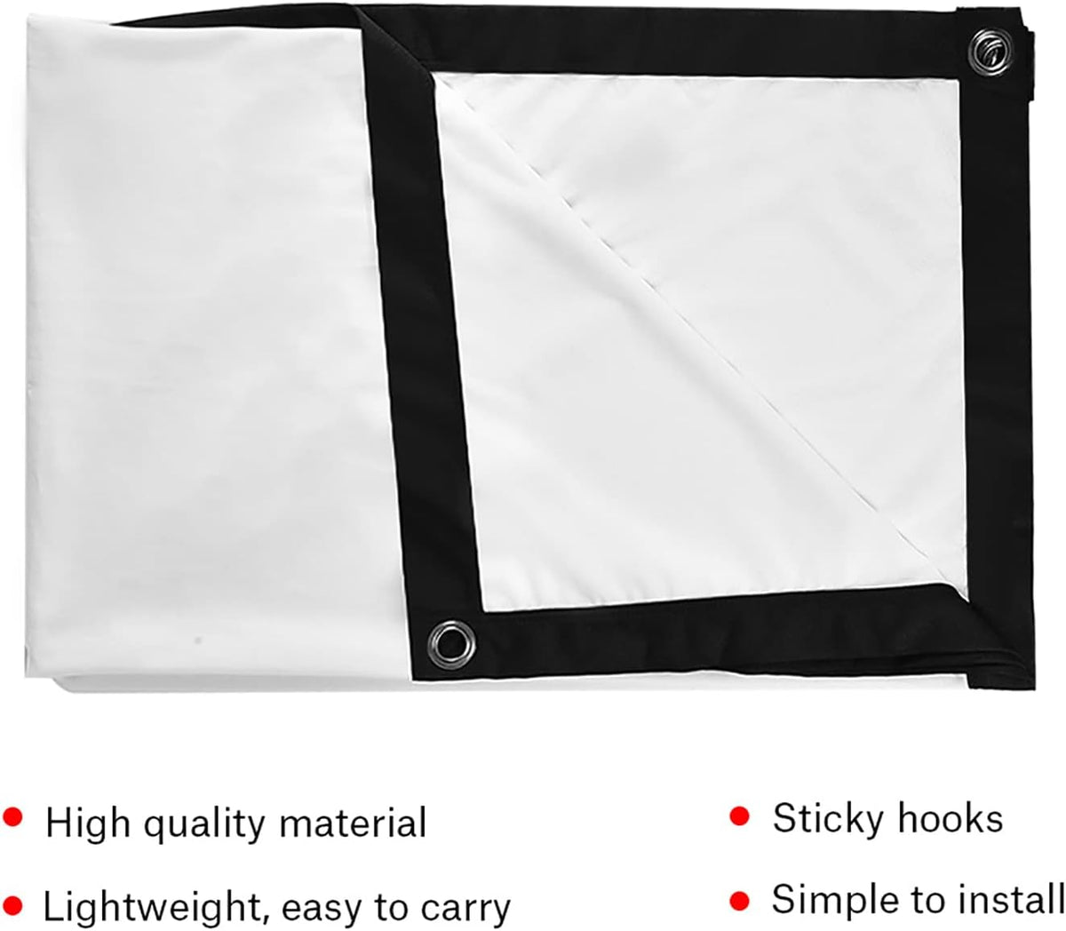 Yosoo Health Gear 16:9 40 120 inches (72in) Projection Screen Indoor Outdoor Projector Curtain, Thicken Portable White