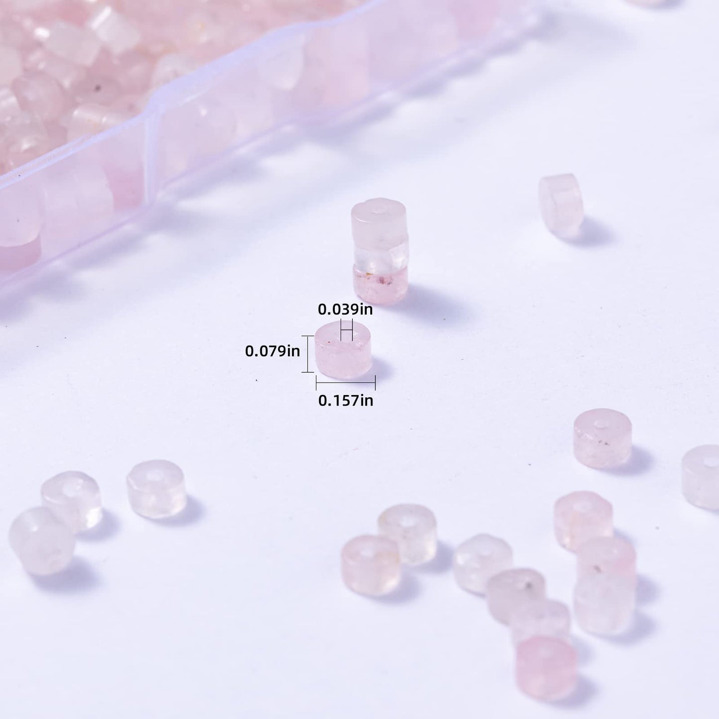 Natural Rose Quartz Stone Spacer Beads 4x2mm 38cm/str Flat Round Loose Semi Gemstone Caps for Making Bracelets Necklace