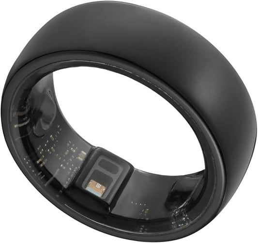 Smart Ring, Activity Trackers, Sleep Ring, Fitness Tracking, Stress Tracker, Heart Rate, Meditation, Temperature, Respiratory, No App Subscription, Women, Men, iOS, Android (Black, 6)