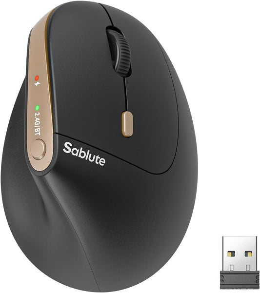 SABLUTE MAM3 4 Ergonomic Mouse, Bluetooth Mouse for Small/Medium Hands,Dual-Device Connectivity for Computer/Laptop