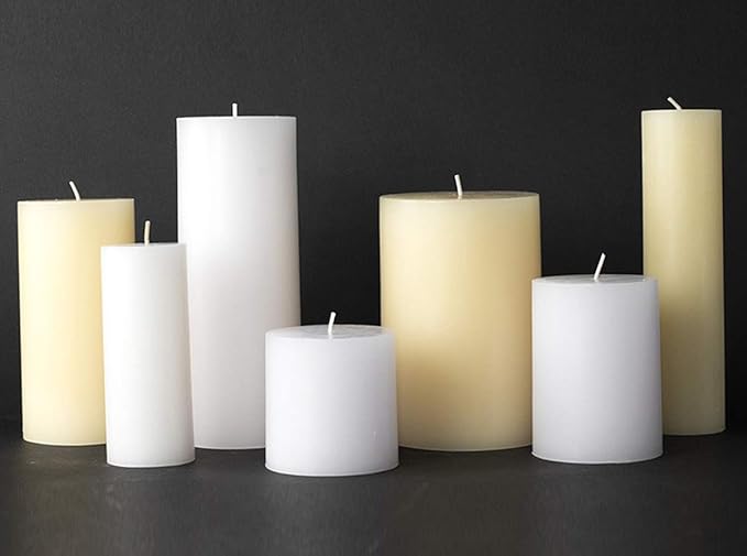 tag Chapel 2X5 Ivory Pillar Paraffin Wax Candle Unscented Drip-Free Long Burning 32 Hours for Home Decor Wedding Parties 2x5 Ivory