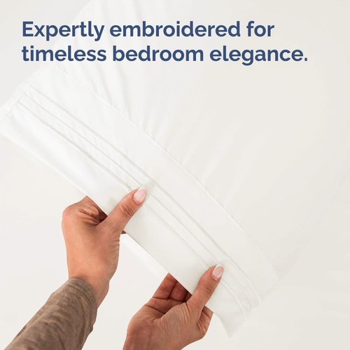 King Standard Pillow Cases - Soft Hotel Quality Covers, Fade & Wrinkle Resistant - 2 Piece Set in Antique White