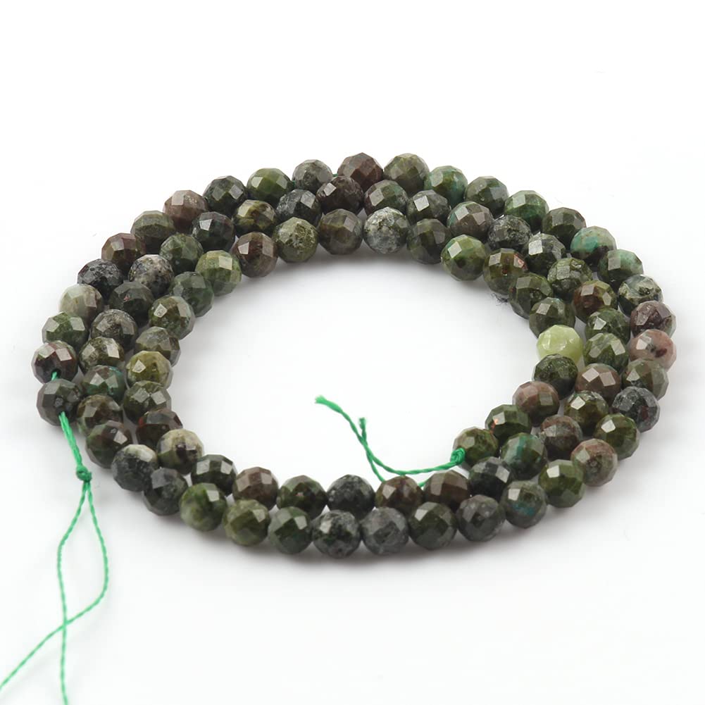 Song Xi 180pcs 2mm Natural Dragon Blood Gemstone Beads Faceted Round Loose Stone Beads for Jewelry Making