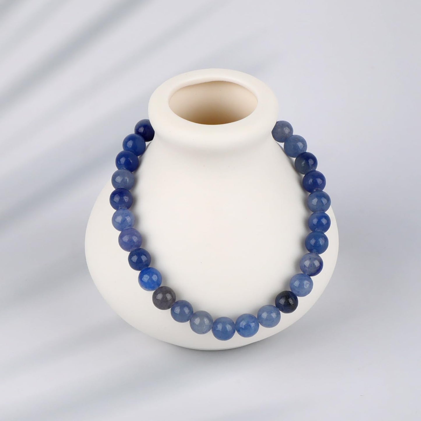 LPBeads Handmade Natural Gemstone Stretch Elastic 6mm Blue Aventurine Bracelet Healing Crystal Round Stone Beads Jewelry Gifts for Women Men