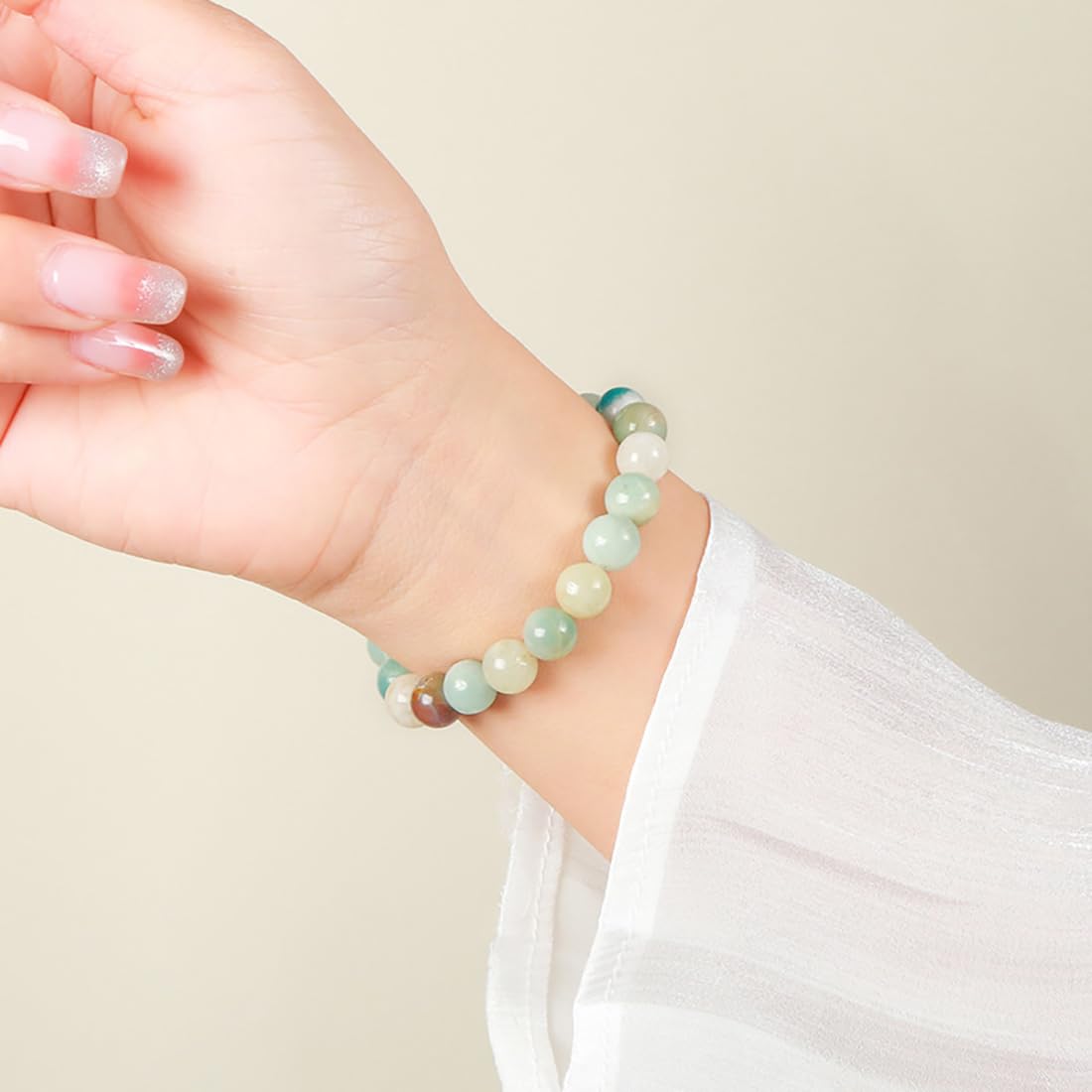 Udolfly Womens Crystal Beaded Bracelets for Women Men Protective Energy Bracelet Natural Gemstone Bead Bracelet 4mm Amazonite