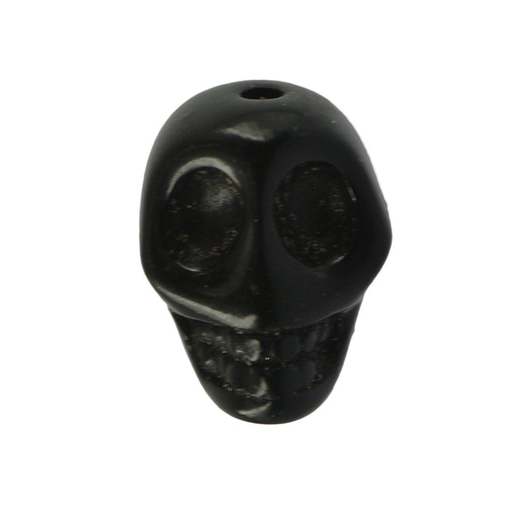Beads Carved Skull Shape Howlite Turquoises Charms Natural Stone Jewelry Bohemian Style Boho Vintage Findings Necklace Earrings Dangle Component Bracelet Making Accessories DIY (6x8mm, Black Skull)