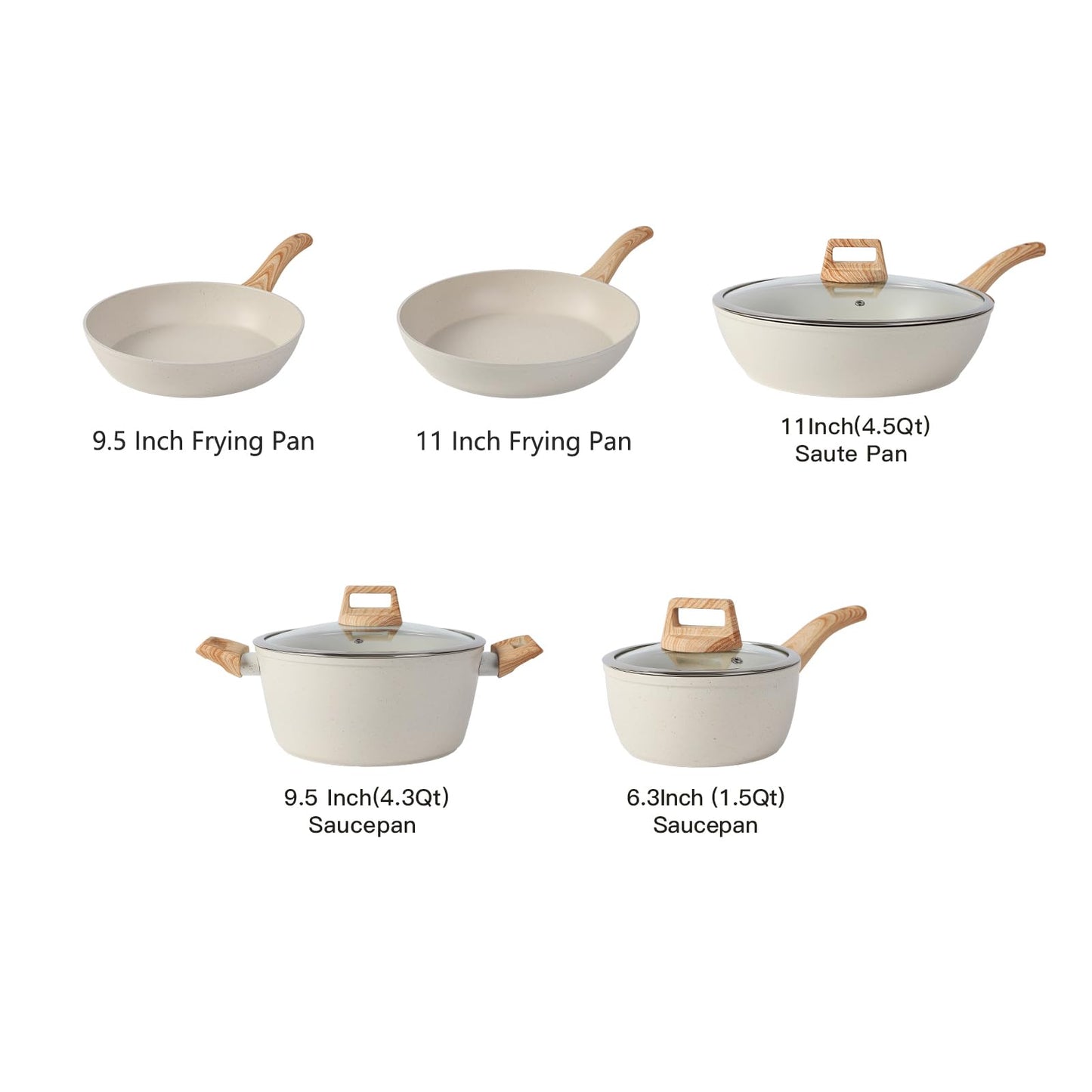 16PCS Pots and Pans Set Non Stick Cookware Set Nonstick with Cooking Set