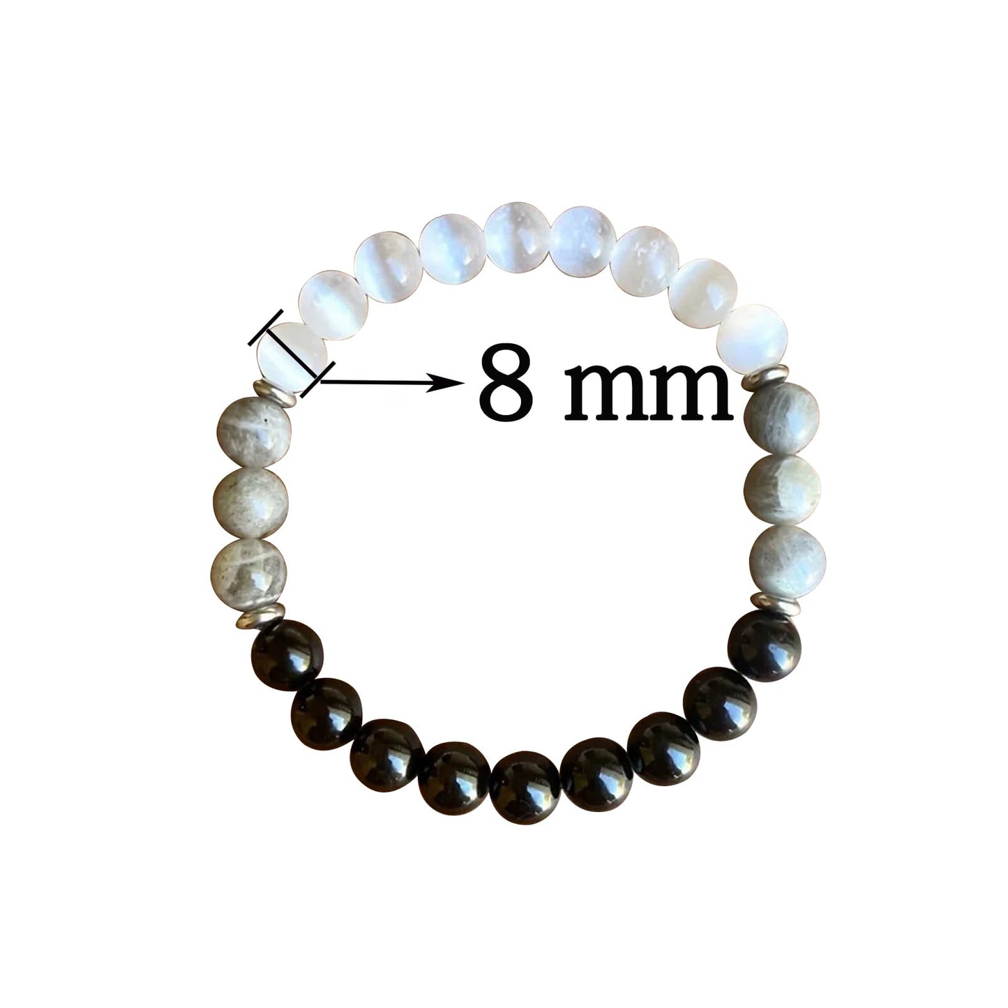 FYXOTI Natural Stone Wealth Money Bracelet Beaded Protection Bracelet for Women Adjustable Lucky Feng Shui Black Obsidian Handmade Jewelry Gift