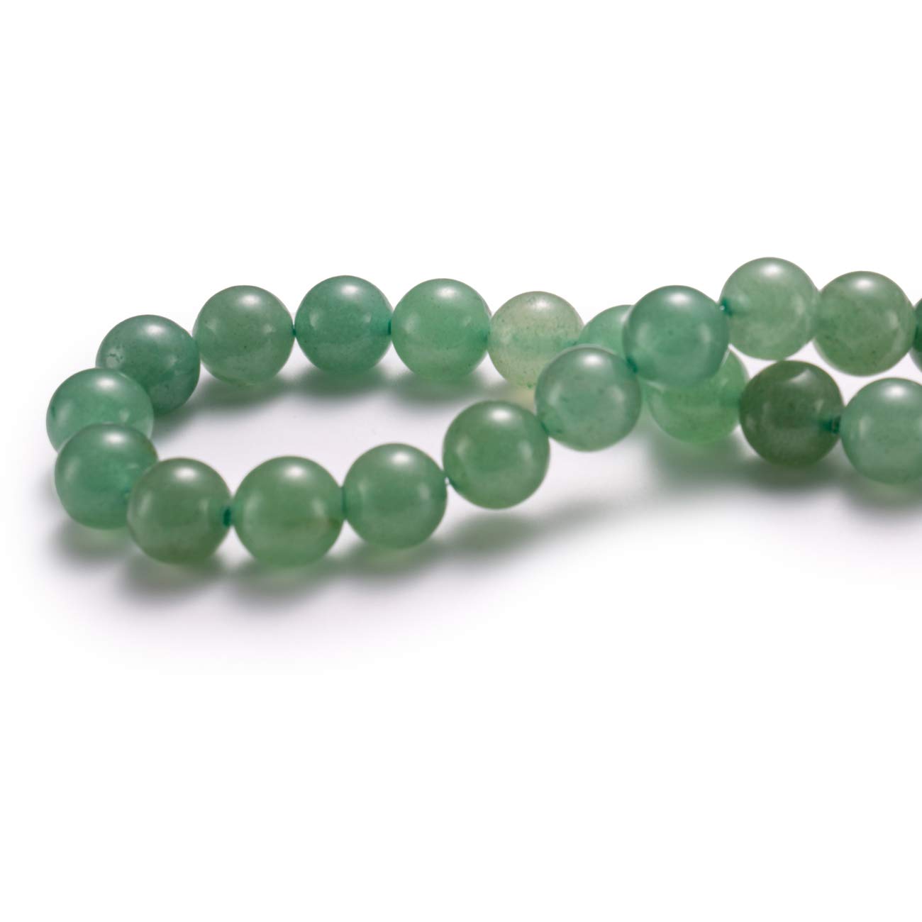 BEADIA Natural Green Aventurine Jade Stone Round Loose Semi Gemstone Beads for Jewelry Making 6MM 61PCS