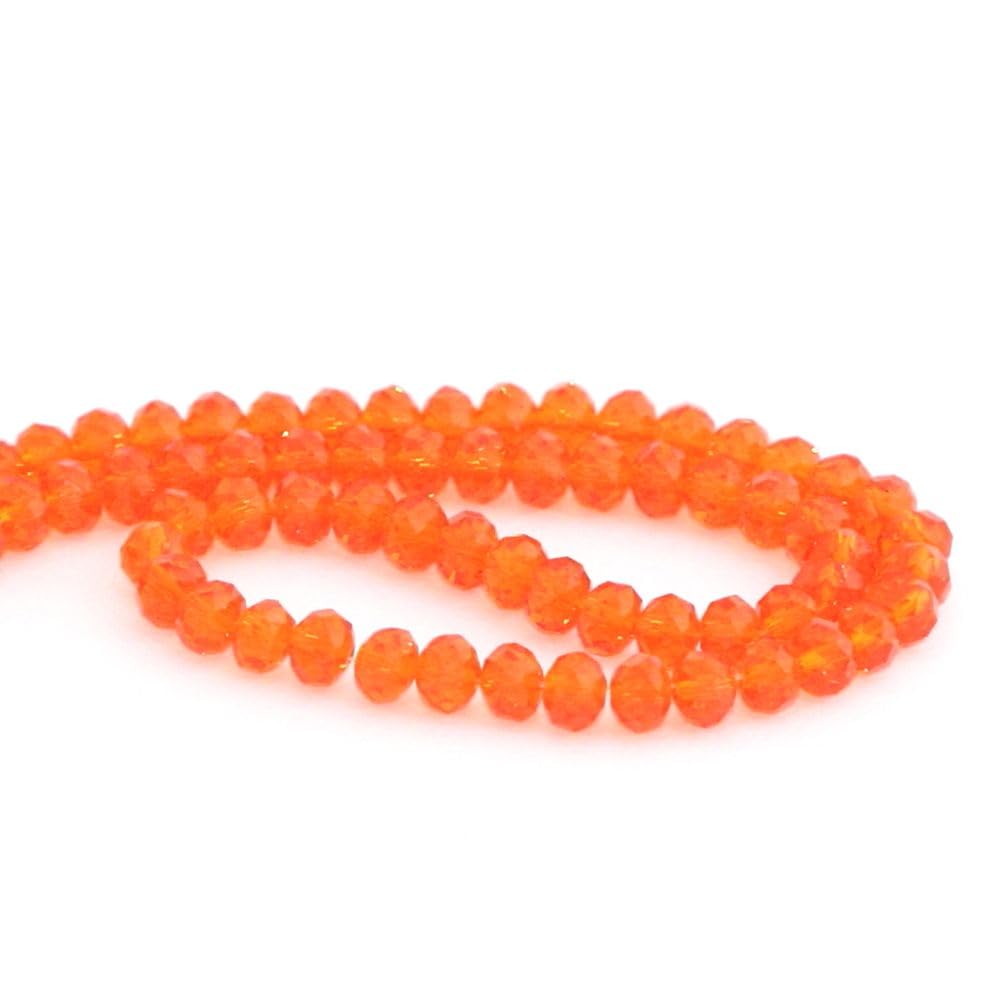 1000pcs Czech Faceted Rondelle Crystal Glass Loose Beads 6mm Spacer Bulk Sun (Orange) for DIY Craft Jewelry Making CCR612