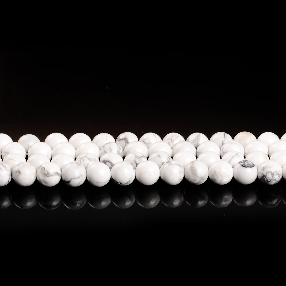 Natural Stone Beads 14mm White Howlite Gemstone Round Loose Beads Crystal Energy Stone Healing Power for Jewelry Making DIY,1 Strand 15"