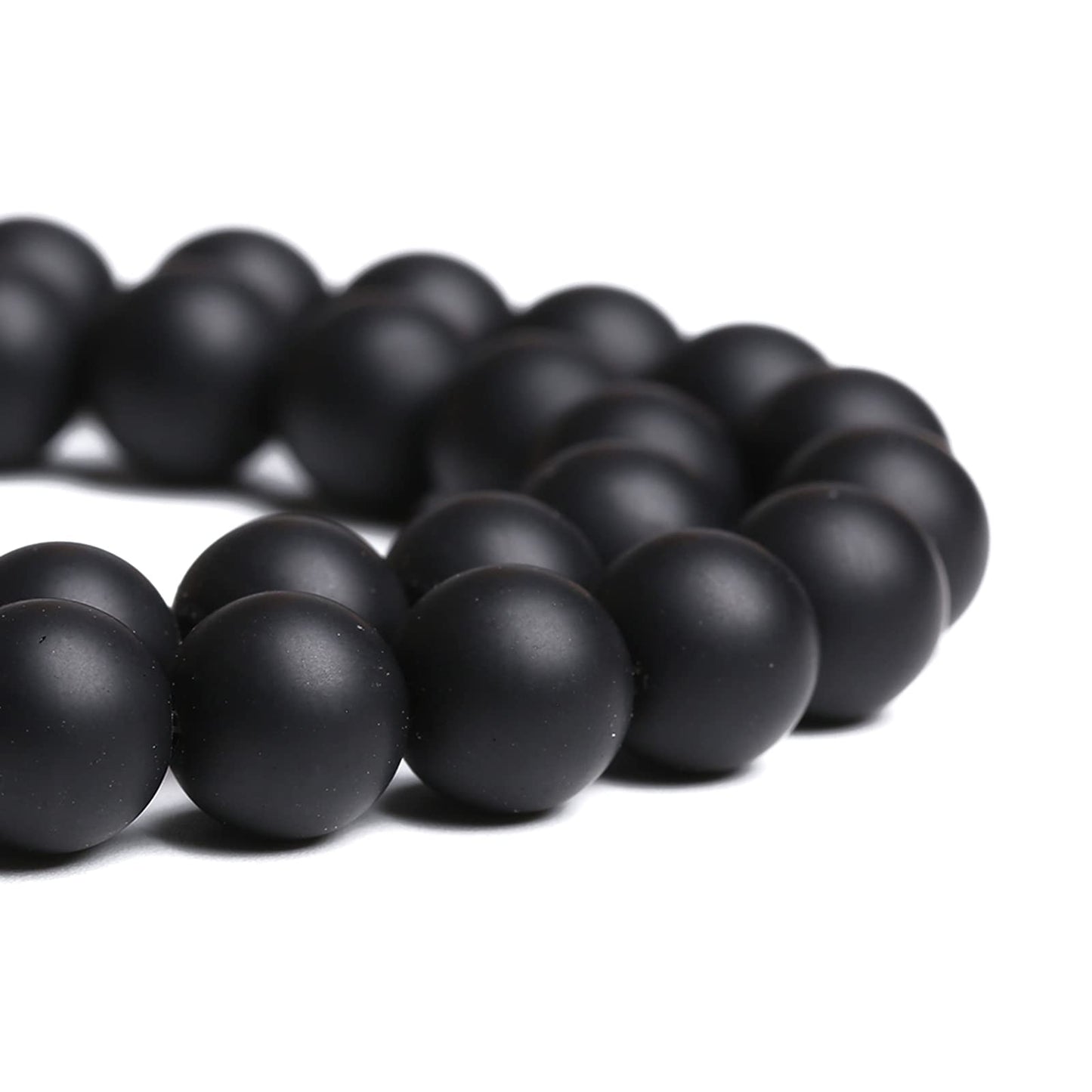 10MM 38PCS Natural Stone Matte Black Agate Loose Beads for Jewelry Making DIY Bracelet Necklace