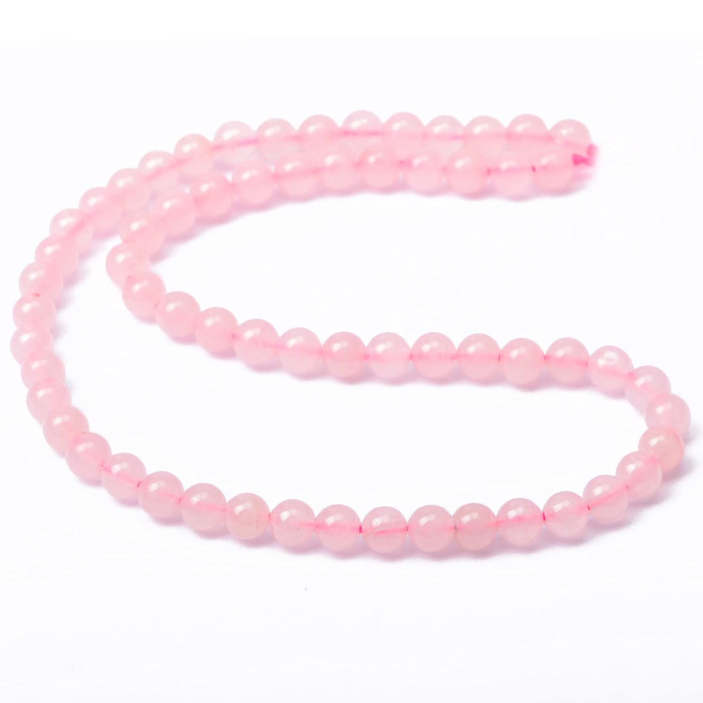 AD Beads Natural Gemstone Round Loose Beads 15" for Bracelet Necklace Earrings Jwelery Making Crafts DIY (6mm, Rose Quartz)