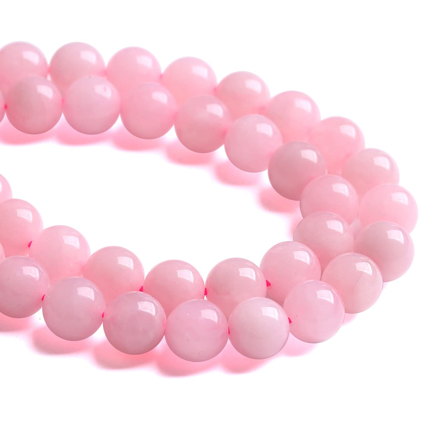 8MM 46PCS Natural Stone Brazilian Rose Quartz Crystal Beads for Jewelry Making DIY Bracelet