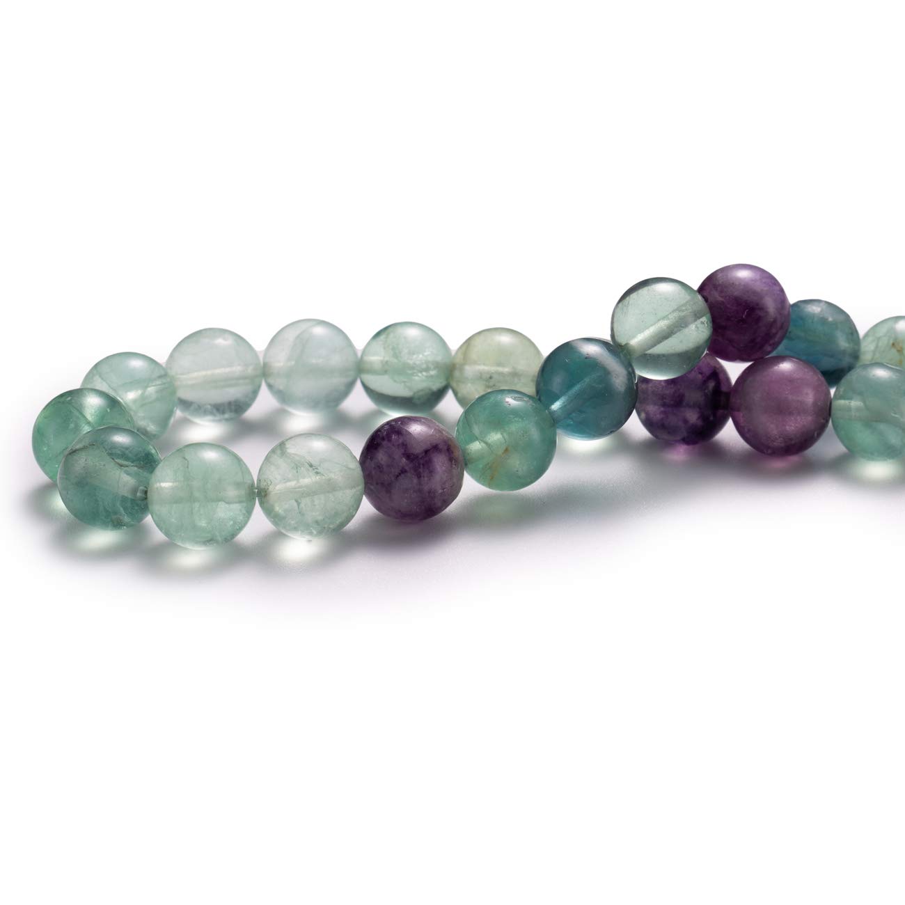 BEADIA Natural Fluorite Stone Round Loose Semi Gemstone Beads for Jewelry Making 10MM 38PCS