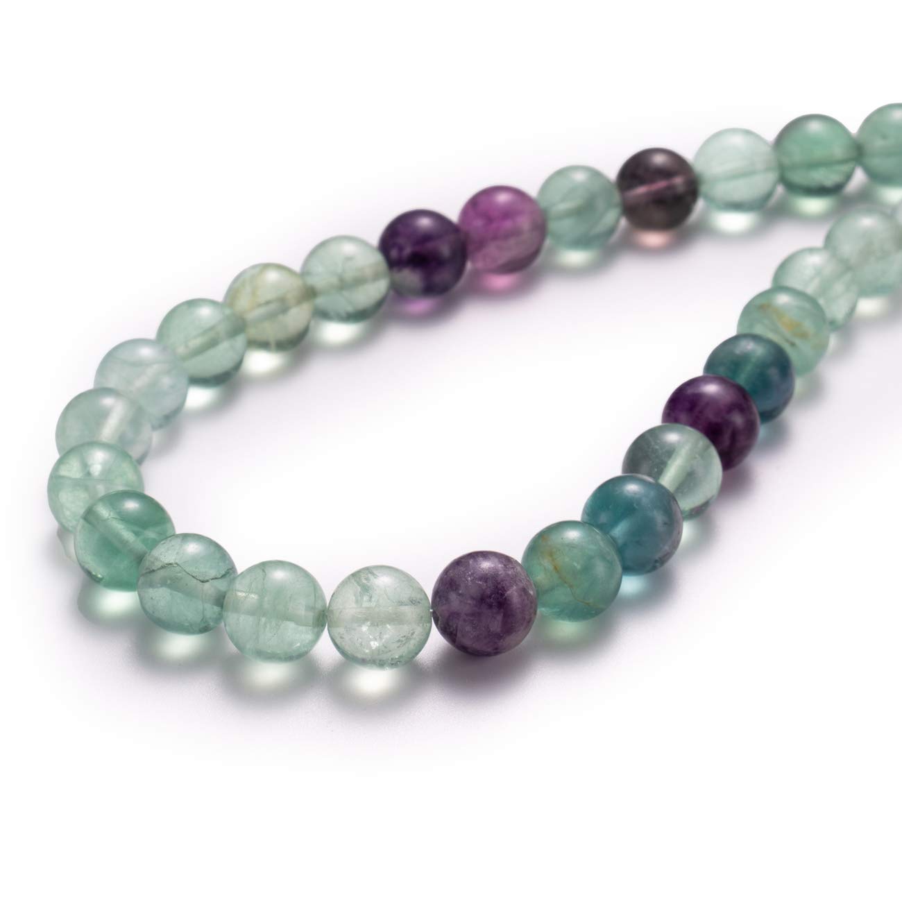 BEADIA Natural Fluorite Stone Round Loose Semi Gemstone Beads for Jewelry Making 10MM 38PCS