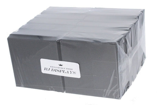 RJ Displays- 12 Pack Cotton Filled Cardboard Paper Jewelry Box with snug-fitting lids. Gift Case for Bracelets, Bangle, Necklaces, Brooch and Watches - Size: 3 1/2" x 3 1/2" x 1" (Black)