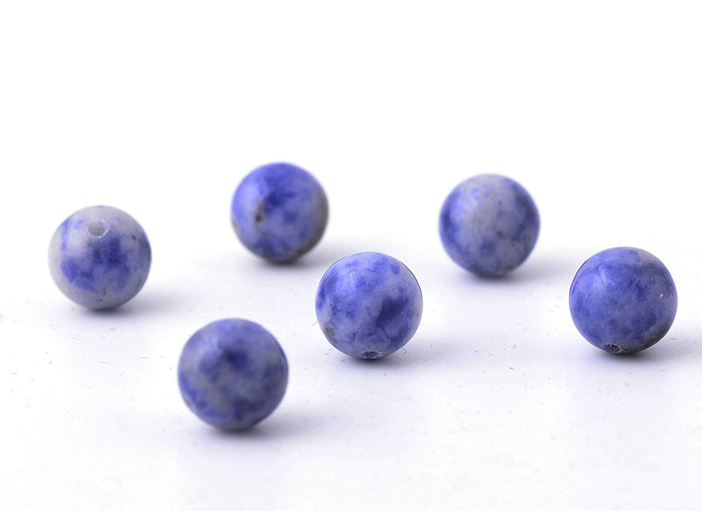 Natural Stone Beads 100pcs 6mm Blue White Sodalite Round Real Stone Beading Loose Gemstone Hole 1mm DIY Charm Smooth Beads for Bracelet Necklace Earrings Jewelry Making (Blue White Sodalite, 6mm)