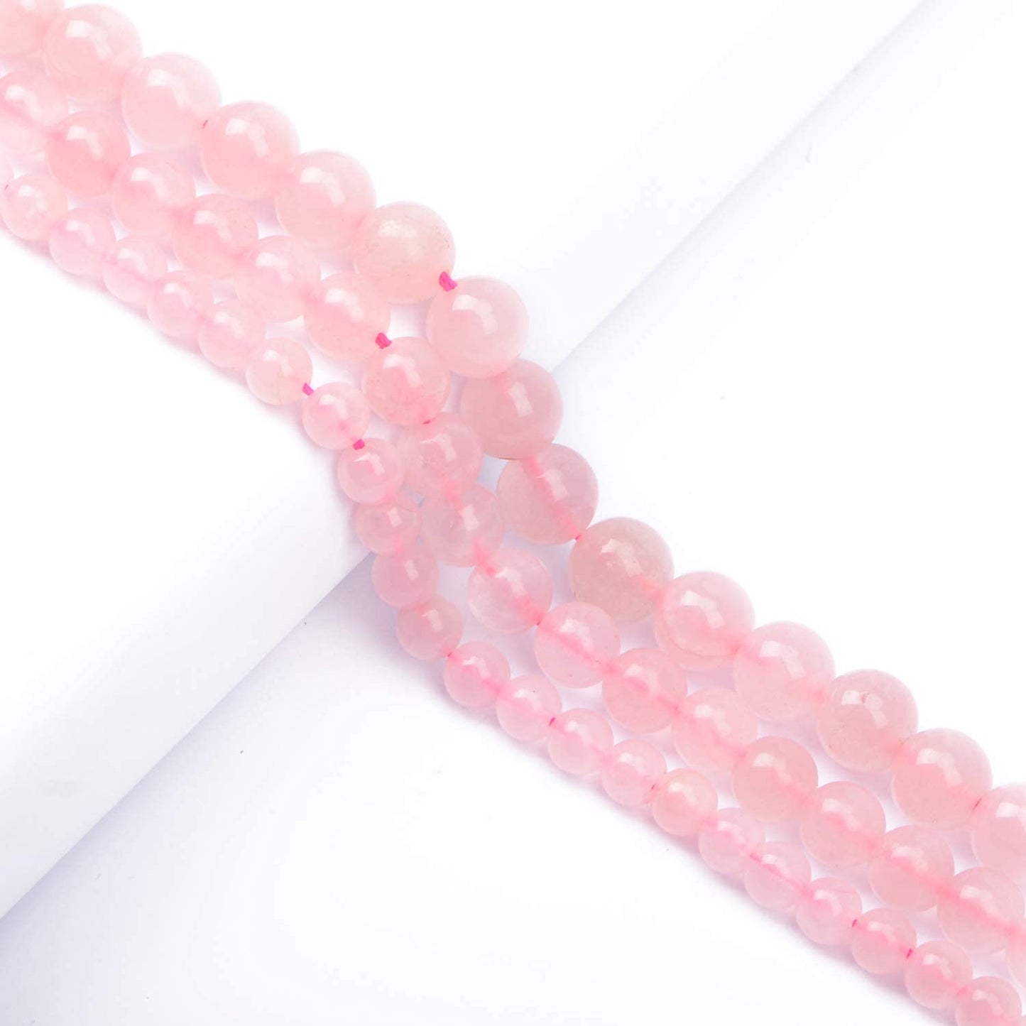 AD Beads Natural Gemstone Round Loose Beads 15" for Bracelet Necklace Earrings Jwelery Making Crafts DIY (6mm, Rose Quartz)