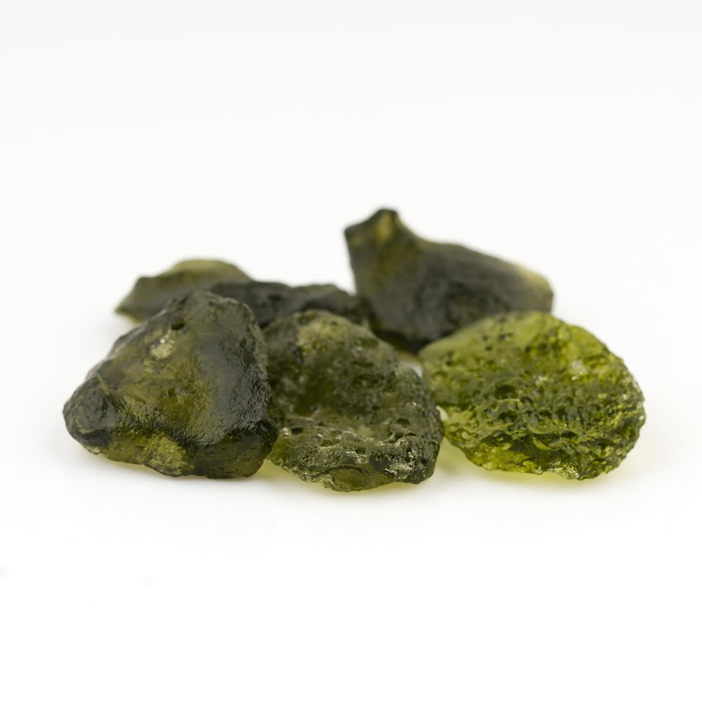 CRYSTALINES 5pcs Wholesale Raw Moldavite Tektite Glass Stone, Synthetic Moldavite, Rough Meteorite Glass Stone Supplies, Healing Crystal for Gem Collection, DIY Crafting Jewelry Making