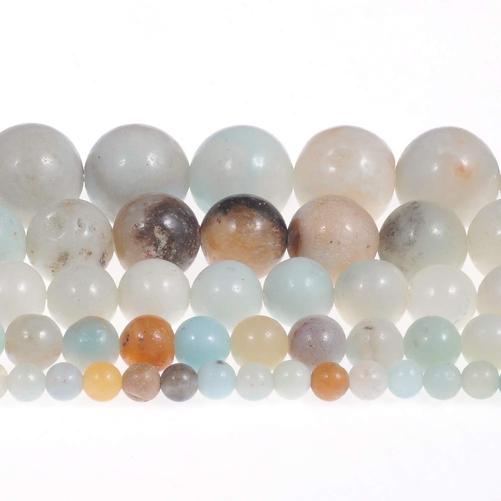 Natural Stone Beads 10mm Amazonite Gemstone Round Loose Beads Crystal Energy Stone Healing Power for Jewelry Making DIY,1 Strand 15"