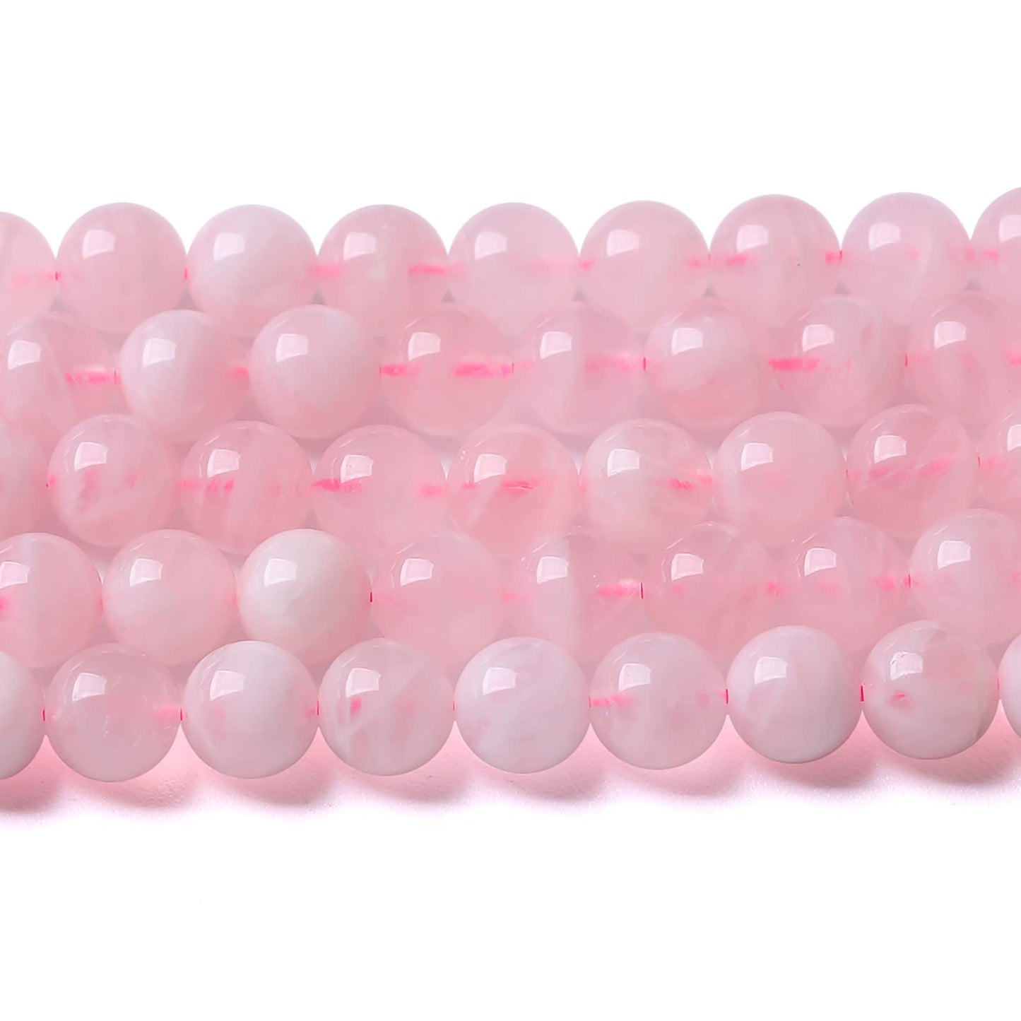 10MM 38PCS Natural Crystal Stone Madagascar Rose Quartz Gemstone Beads for Jewelry Making DIY Bracelet