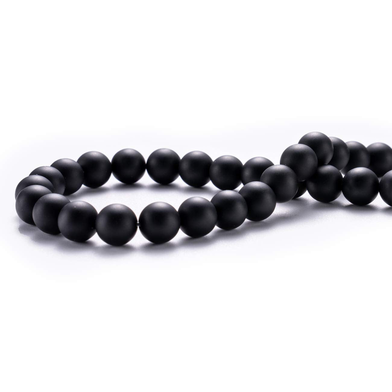 BEADIA Matte Black Onyx Natural Stone Round Loose Semi Gemstone Beads for Jewelry Making 6MM 61PCS