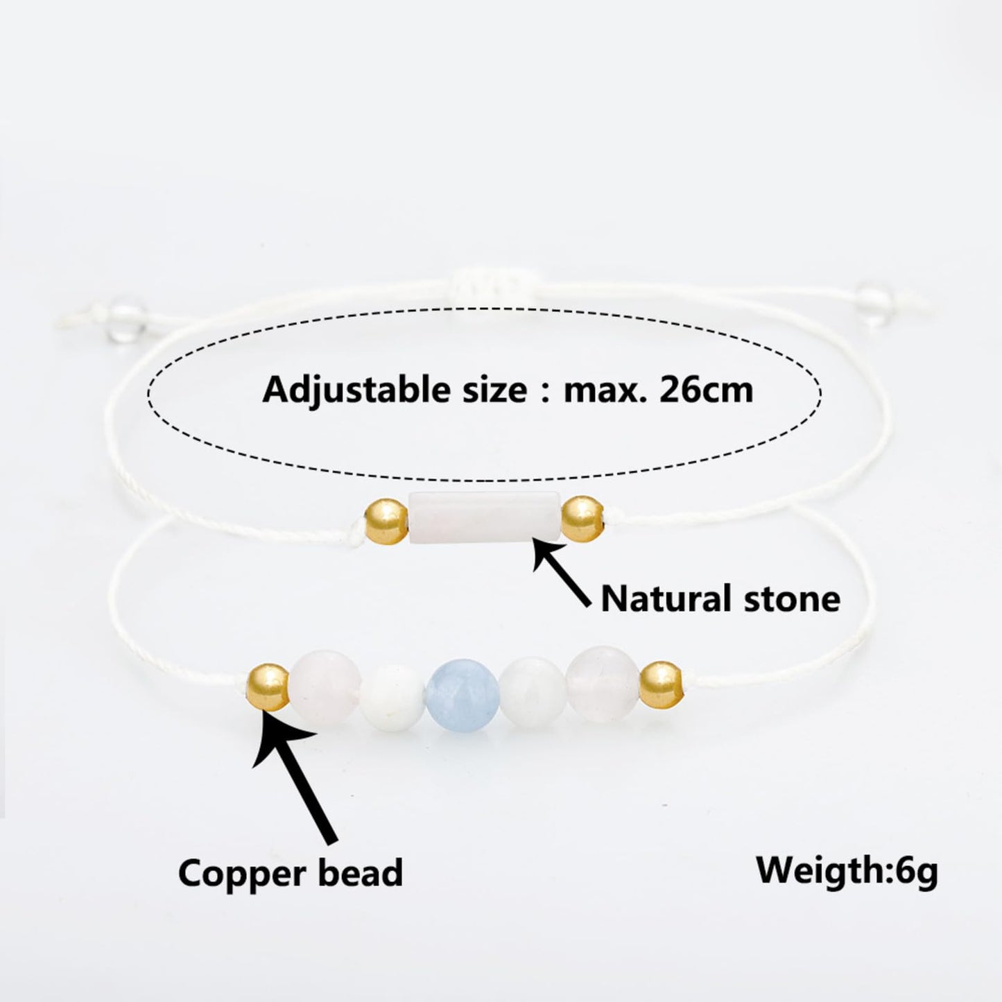 IQIC Handmade Fertility & Pregnancy Bracelet with Natural Rose Quartz, Aquamarine & Moonstone, Healing Crystal Bracelet for Pregnant Women, Comes with Blessing Card for Safe Delivery & New Beginnings