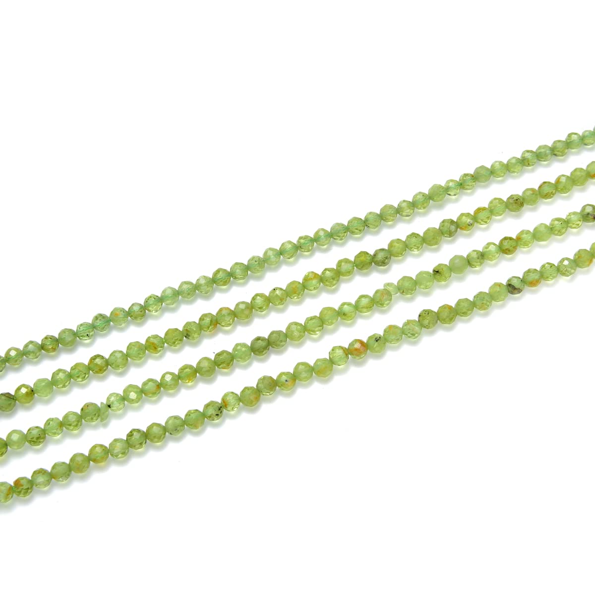 Adabele 30 Inch Natural Green Peridot Healing Gemstone 3mm (0.12 Inch) Tiny Small Faceted Round Loose Beads Stone Spacer (260-280pcs Total) for Craft Jewelry Making GK3-11