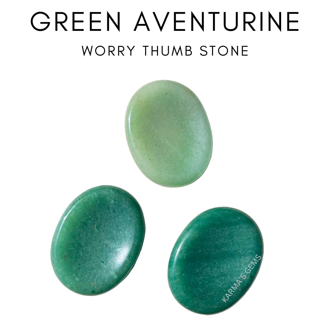 Green Aventurine - Rubbing Natural Thumb Worry Stone - Hold in Your Hand for Relaxation or Anxiety Relief - Enhance Meditation, Aid in Healing the Mind, Body and Spirit