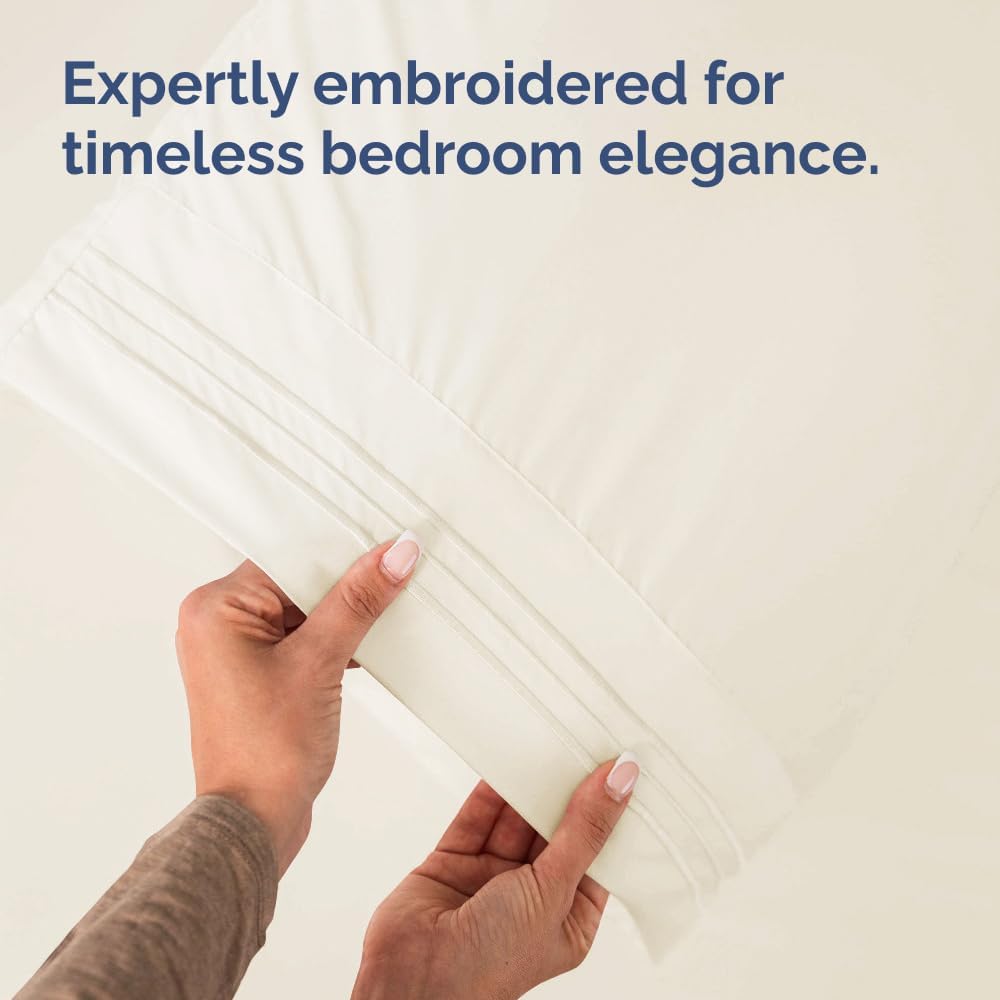 Queen Pillow Cases by [Brand Name] - Ultra Soft Hotel Quality Covers - Wrinkle Free & Stain Resistant - 4 Piece Set in Off White