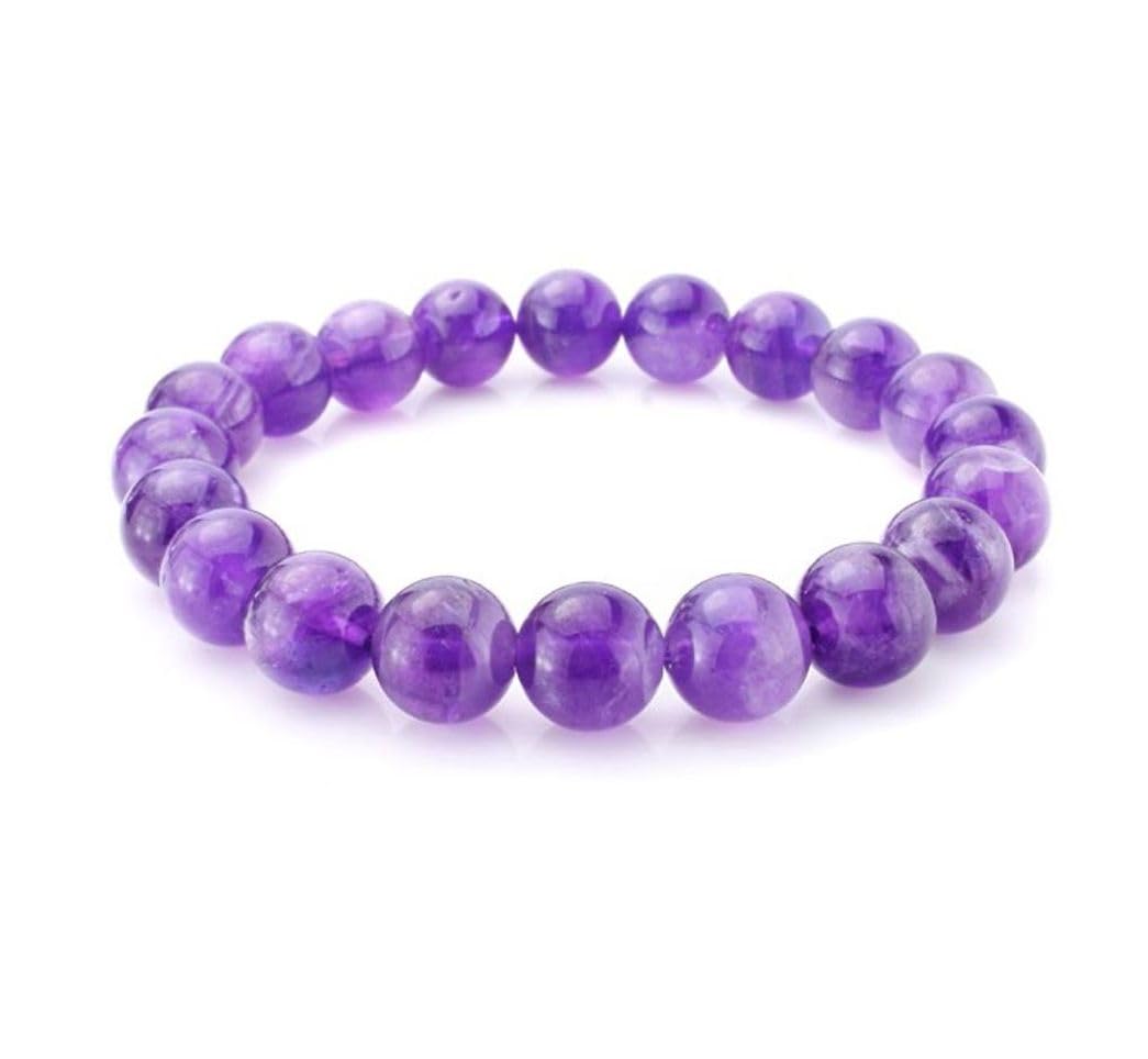 Adabele Real Natural Grade A Purple Amethyst Gemstone Beaded Bracelet 7 inch Stretch Chakra Healing Crystal Stone Jewelry Energy Quartz Rock GB8-7