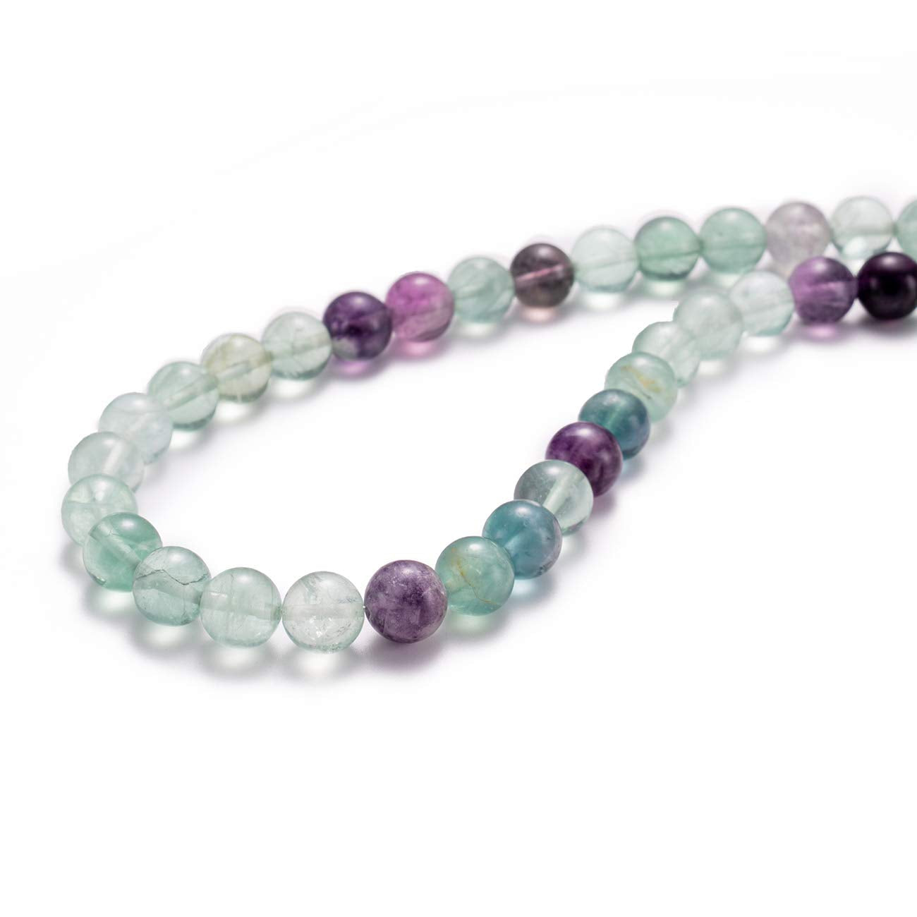 BEADIA Natural Fluorite Stone Round Loose Semi Gemstone Beads for Jewelry Making 10MM 38PCS