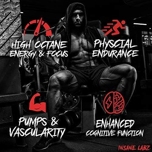 Insane Labz Hellboy Edition, High Stimulant Pre Workout Powder and NO Booster with Beta Alanine, L Citrulline, and Caffeine, Boosts Focus, Energy, Endurance, Nitric Oxide Levels, 35 Srvgs, Lemonade