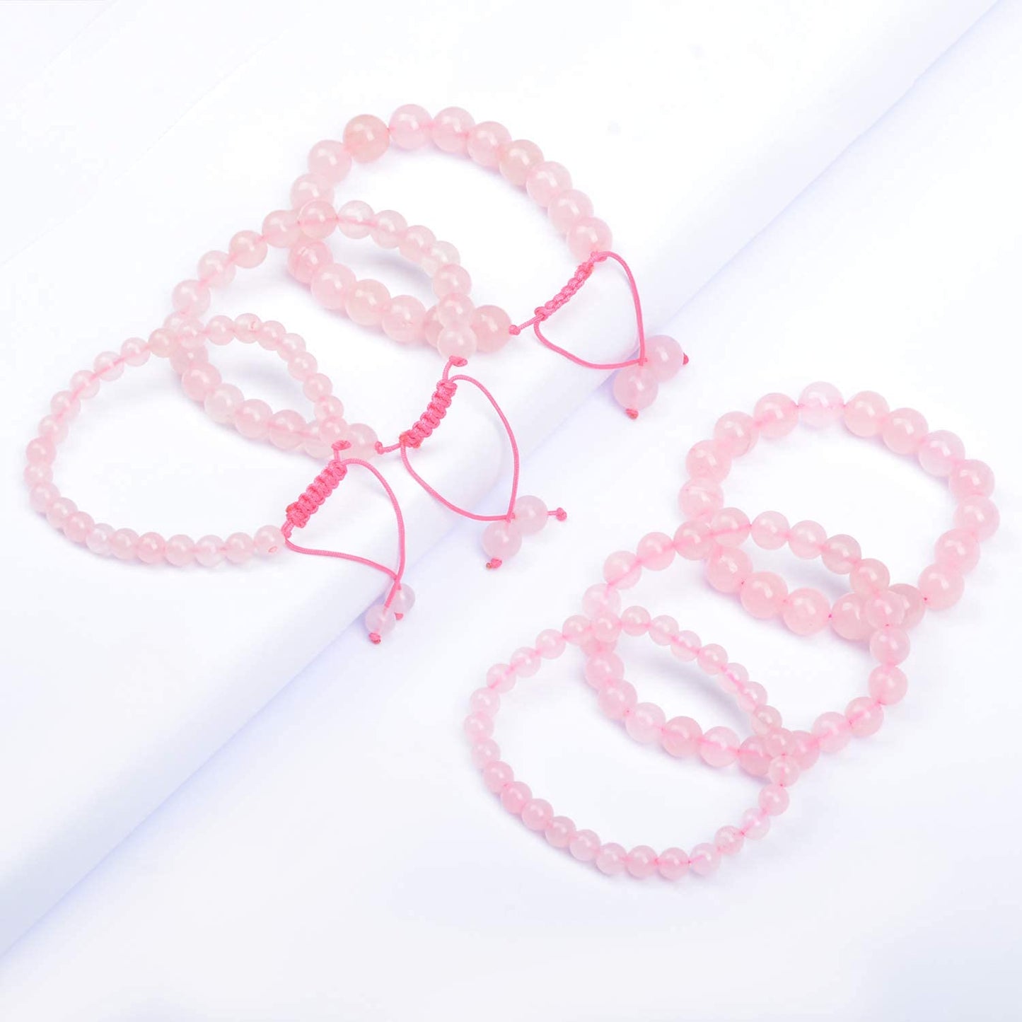 AD Beads Natural Gemstone Round Loose Beads 15" for Bracelet Necklace Earrings Jwelery Making Crafts DIY (4mm, Rose Quartz)